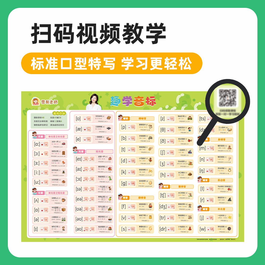 雪梨老师 趣学音标挂图