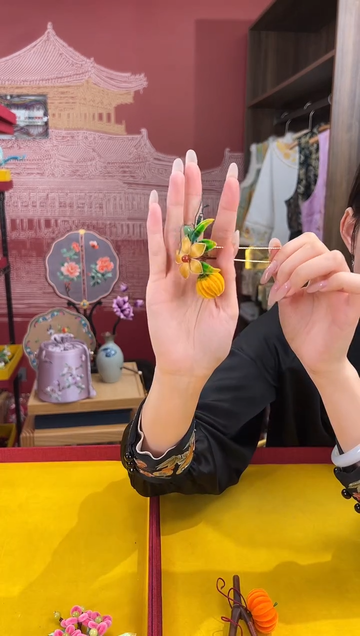 【闪购商品】刺绣非遗绒花（发饰）