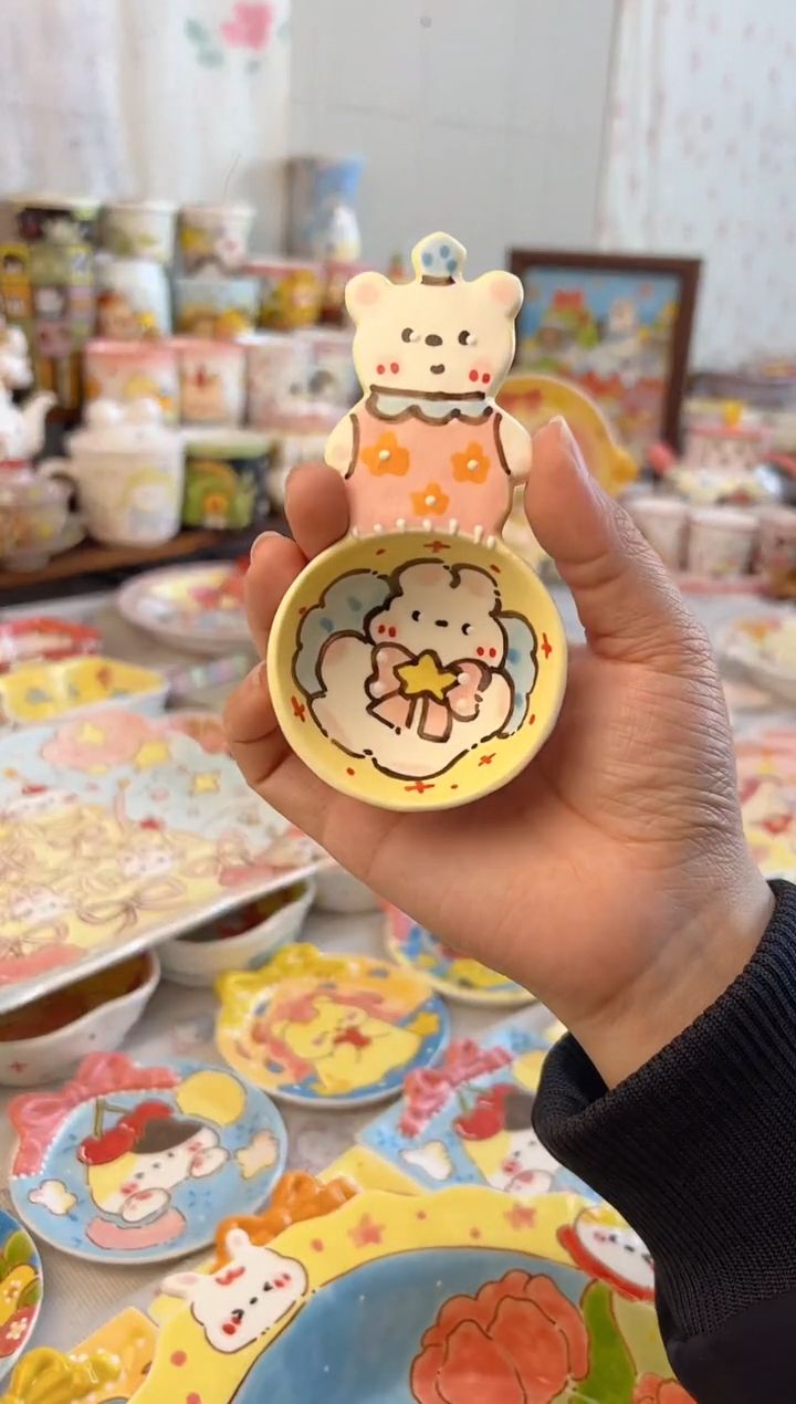 摆件陶景德镇陶瓷手绘微瑕