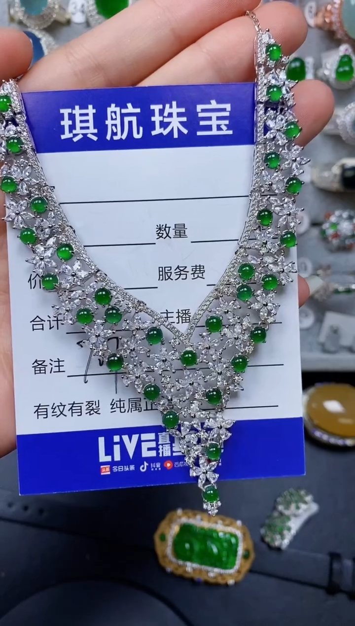 【闪购商品】翡翠颈饰银S925镶嵌0707