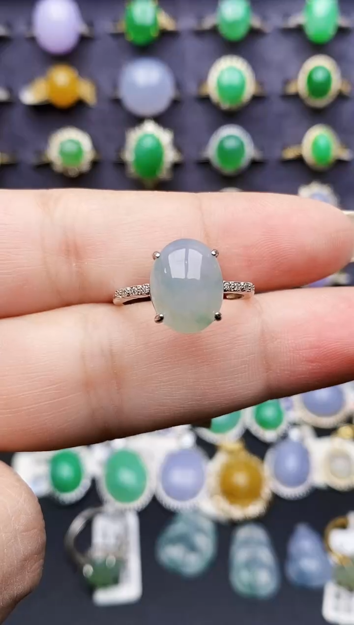 银S925镶嵌戒指翡翠2348