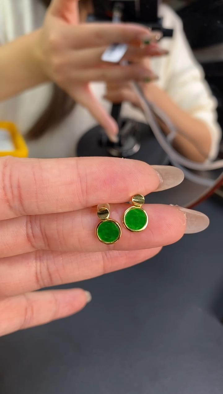 颈饰银S925镶嵌翡翠净货15341