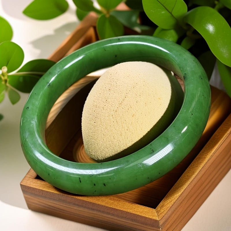 新疆和田碧玉手镯，老料圈口齐全