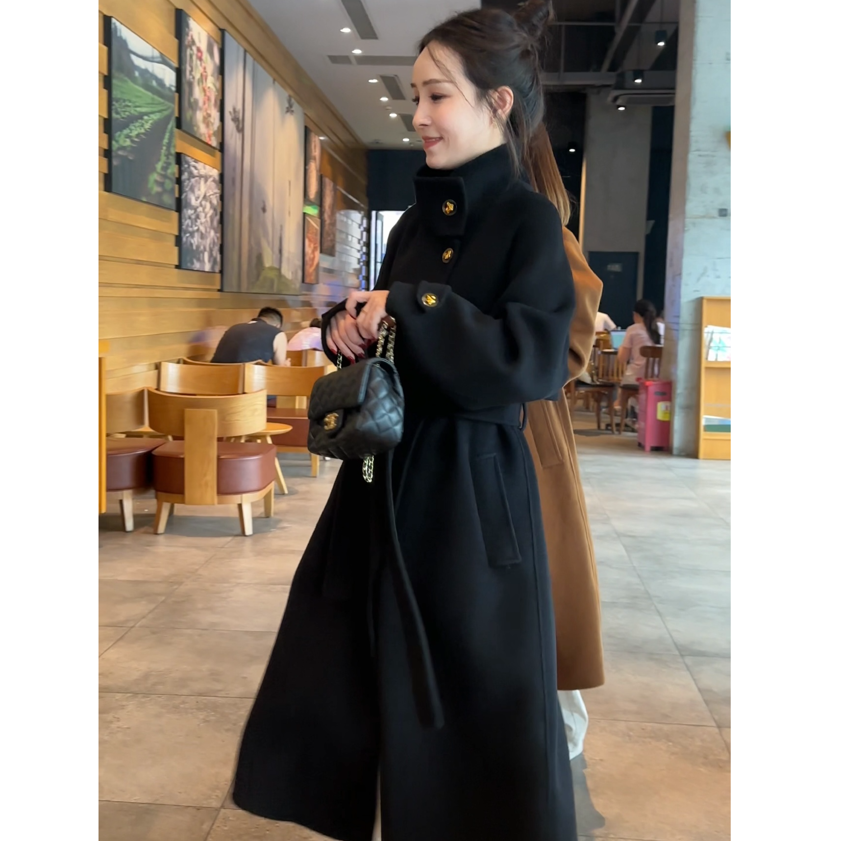 【SD女神款】初剪羊毛赫本风双面大衣时尚设计气质立领双面羊毛外套