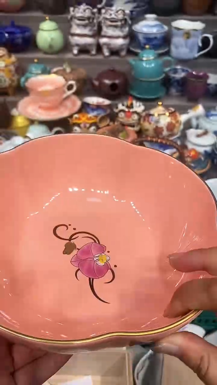【闪购商品】【闪购商品】香兰社粉色内外双绘大钵