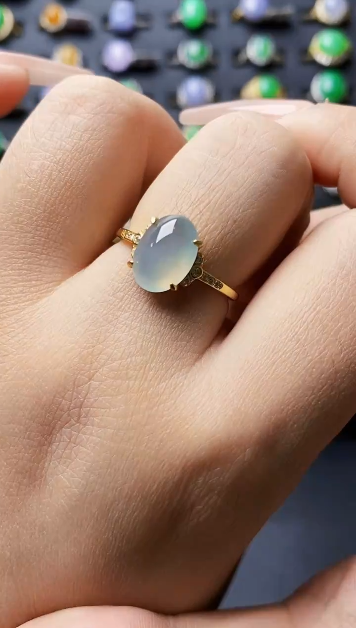 银S925镶嵌戒指翡翠0275