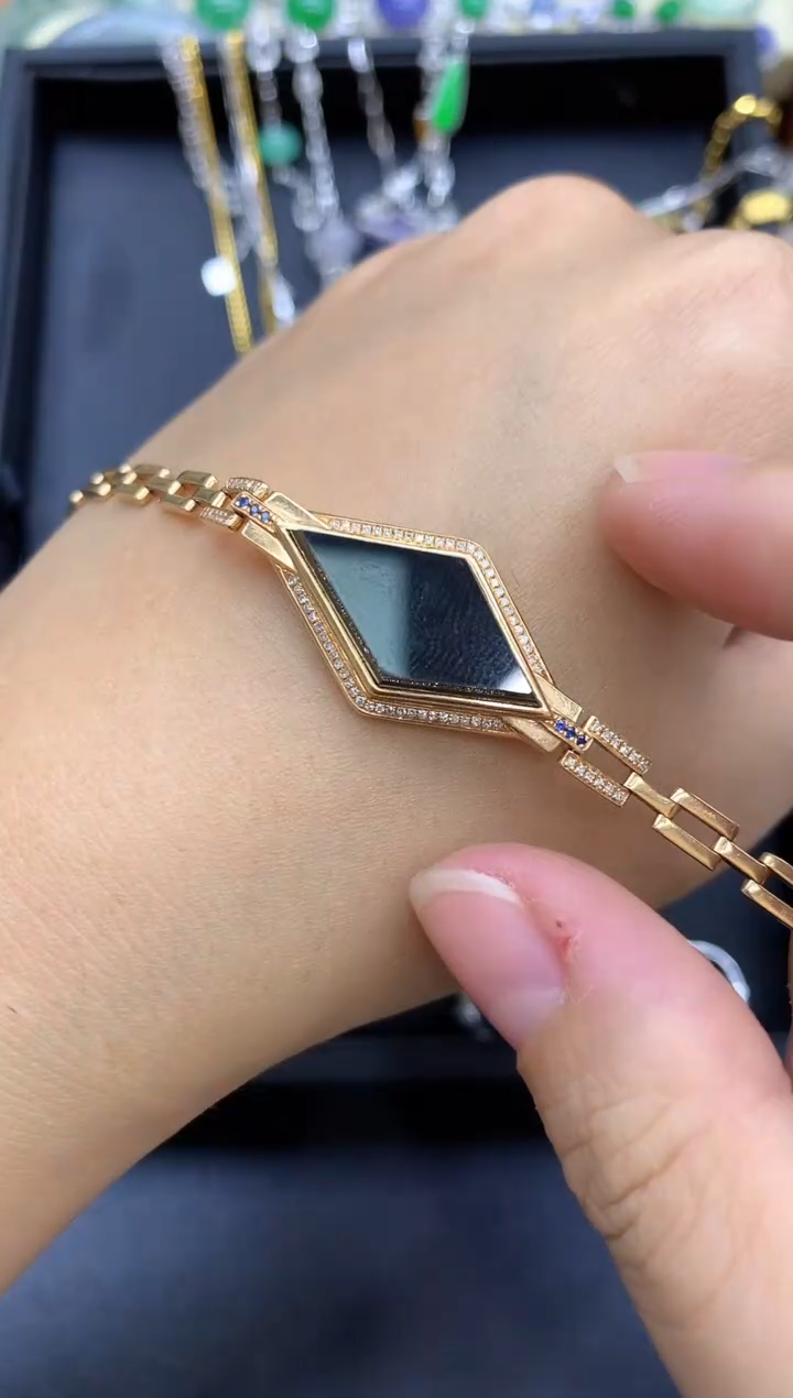 18K金镶嵌手链翡翠706-中国好珍宝