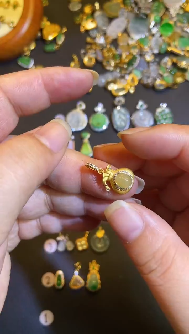 吊坠(不含链)银S925镶嵌翡翠1