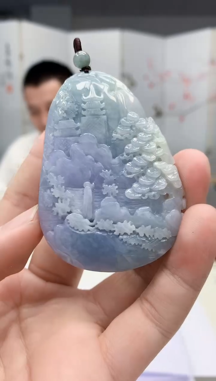 【闪购商品】定制翡翠未镶嵌4812bb-毛货挂件86
