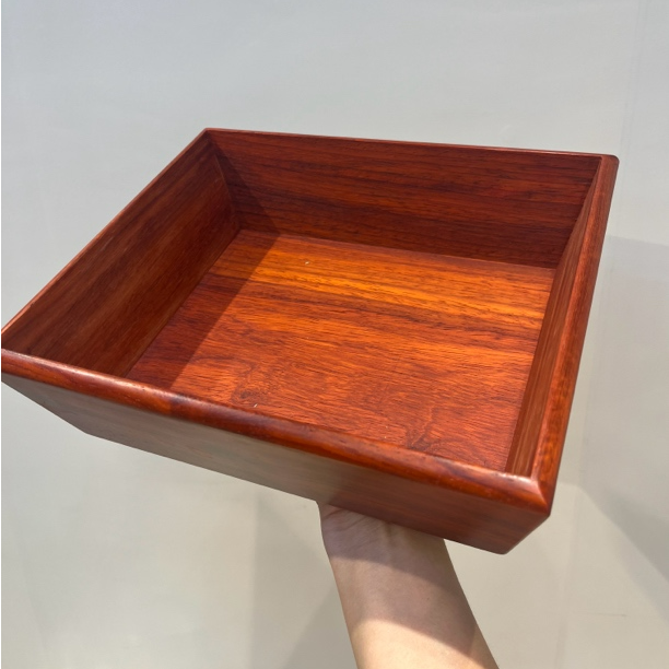 红花米斗果盘创意原木收纳盒26*21.5*7.5cm