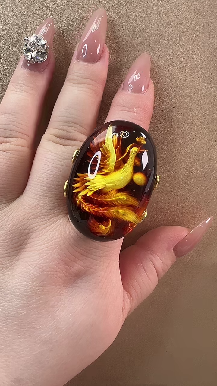 【闪购商品】琥珀戒指未镶嵌戒指