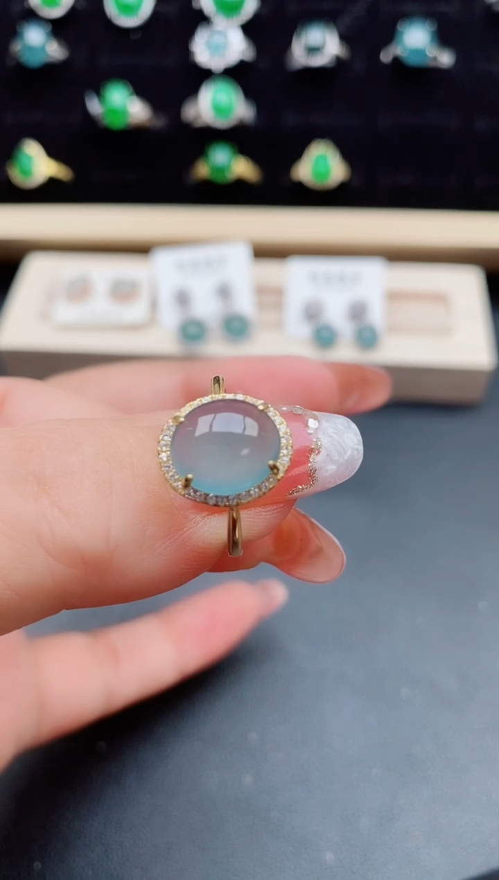 【闪购商品】翡翠戒指银S925镶嵌312321