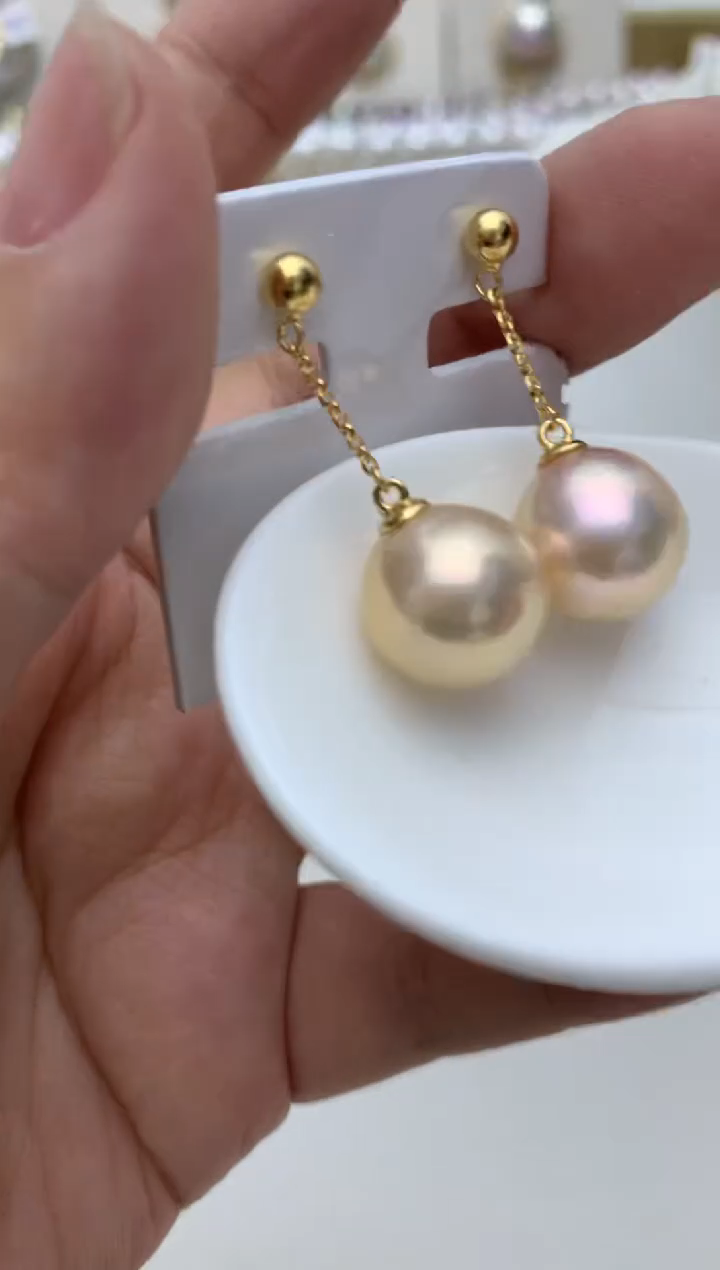 银S925镶嵌耳饰淡水珍珠w24