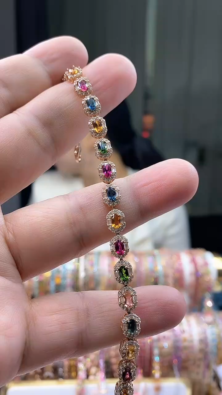 【闪购商品】碧玺手链银S925镶嵌354354354354354