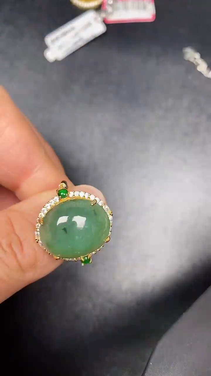 银S925镶嵌戒指翡翠2200