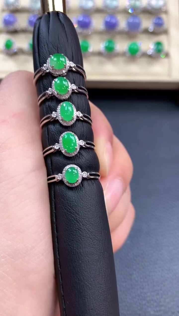 【闪购商品】翡翠戒指18K金镶嵌b1多样性一件发货