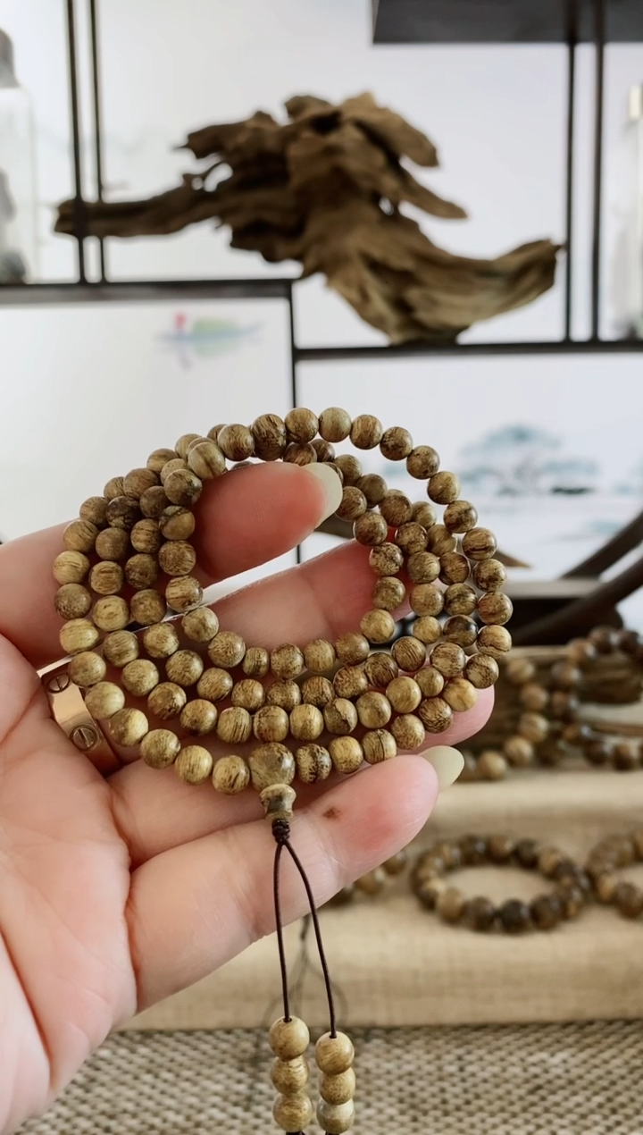 沉香手串达拉干虎斑老料5.9X108MM多圈