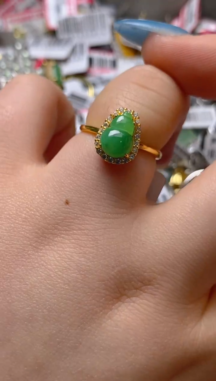 银S925镶嵌戒指翡翠百内无证书