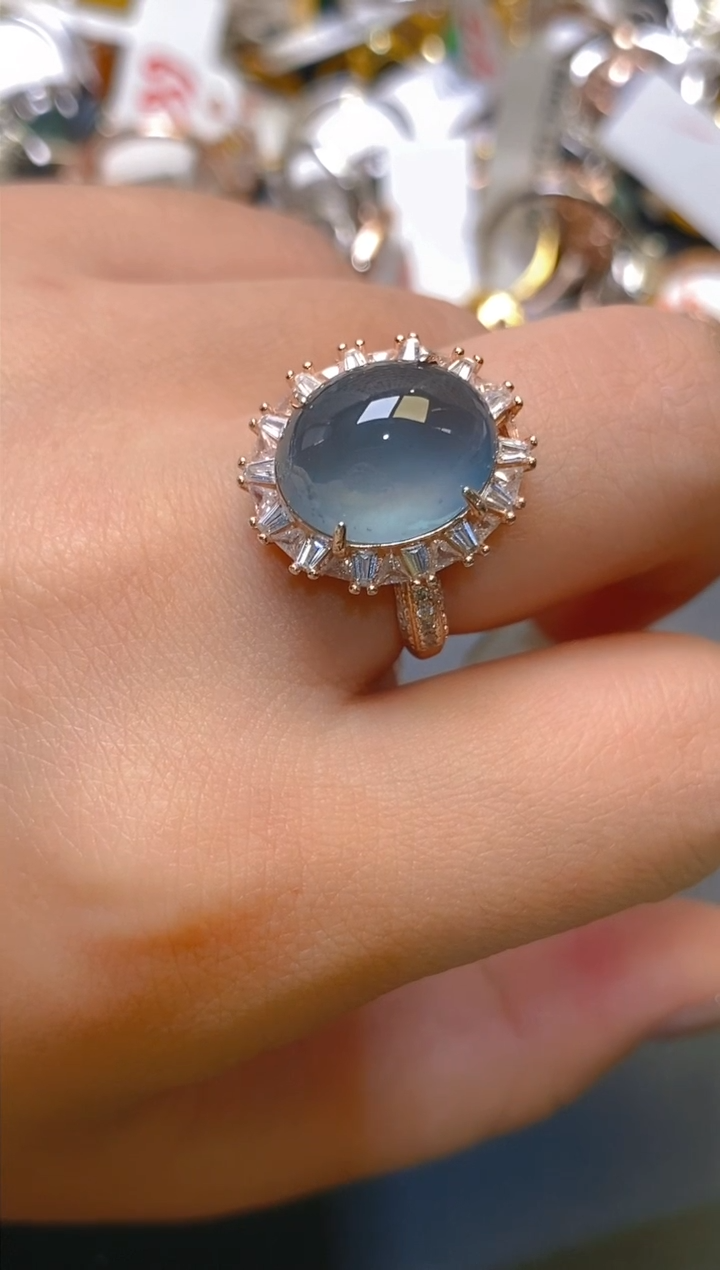 【闪购商品】翡翠耳饰银S925镶嵌天然A货翡翠1