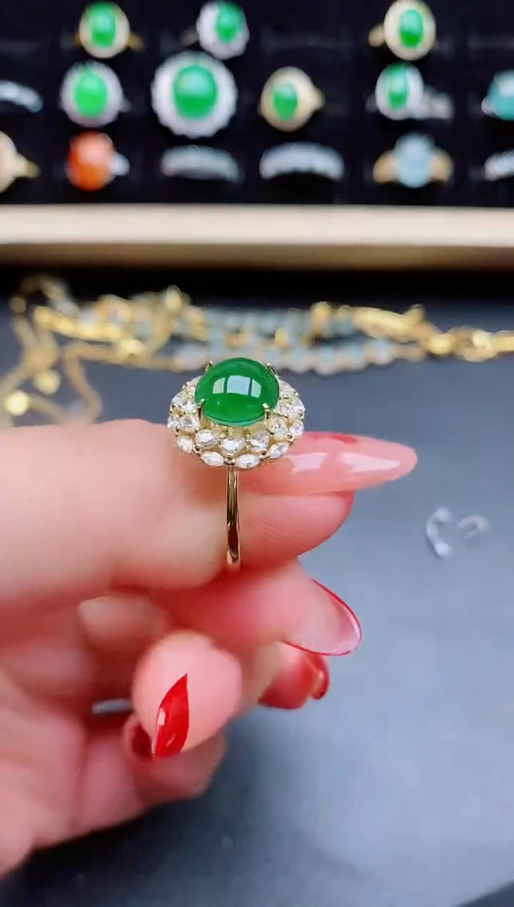 【闪购商品】翡翠戒指银S925镶嵌12121