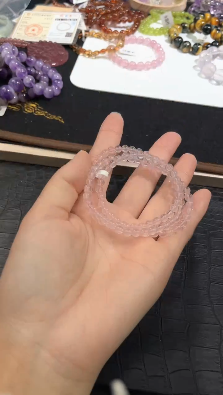 未镶嵌手链水晶5号粉水星光粉多圈5+mm