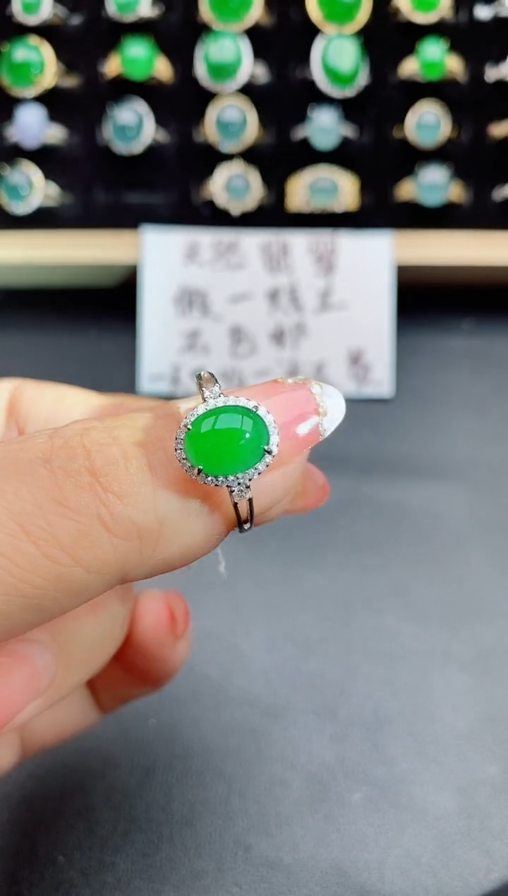 【闪购商品】翡翠戒指银S925镶嵌21212