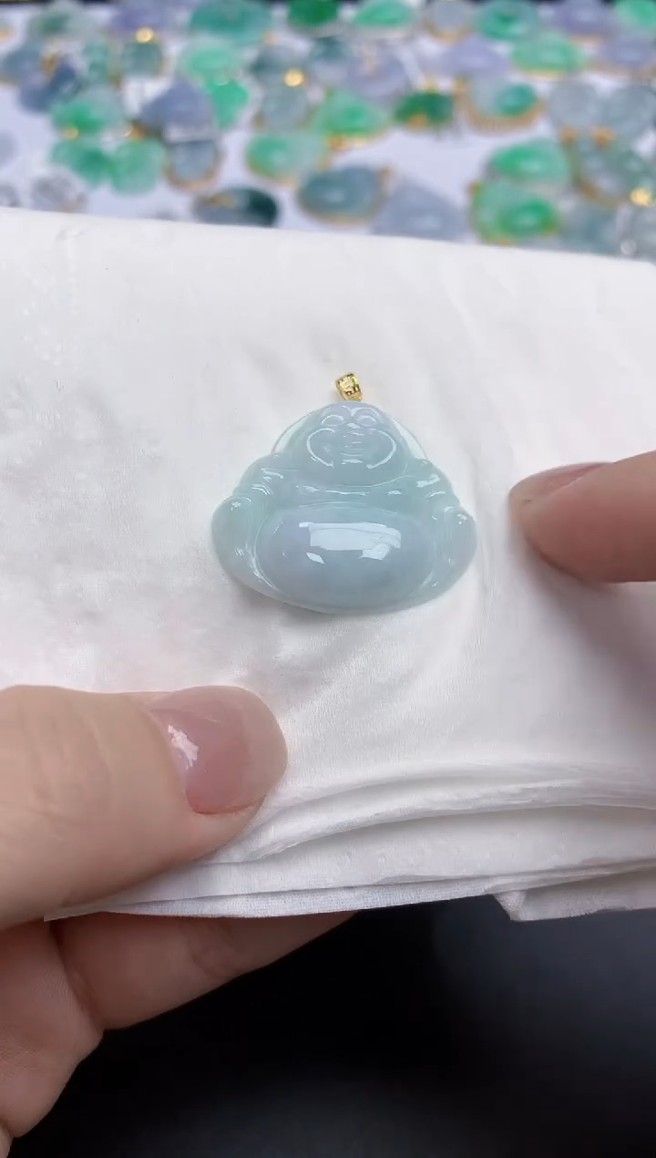 【闪购商品】翡翠颈饰18K金镶嵌天然缅甸翡翠A货