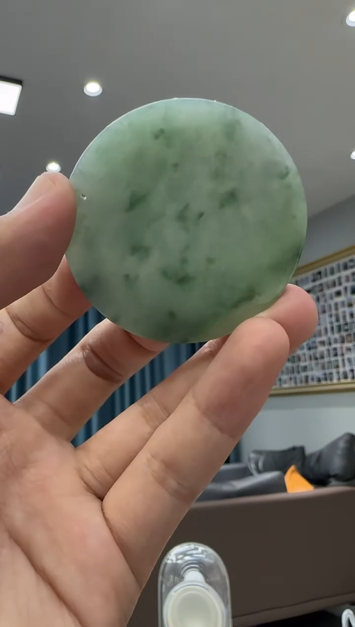 颈饰未镶嵌翡翠天然A货翡翠冰胶飘花圆无事牌吊坠 多样性发一件