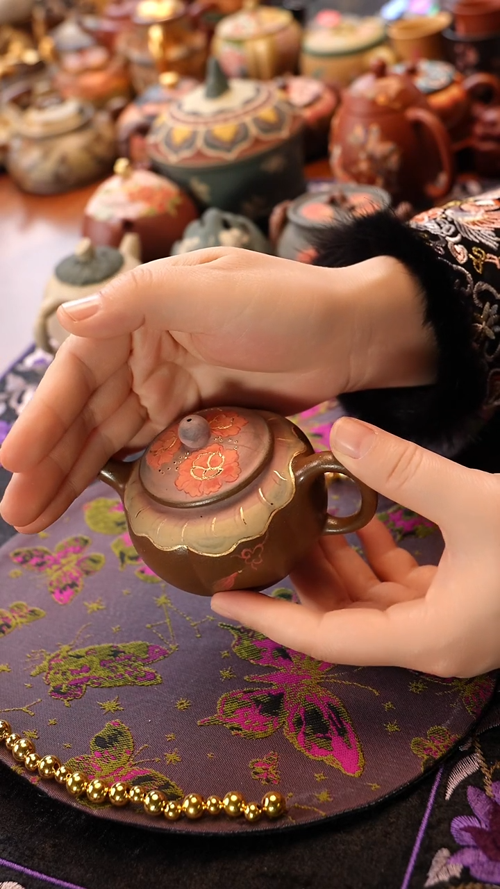 茶壶紫砂柿柿如意樊莲