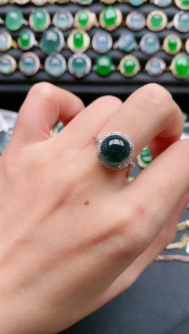 【闪购商品】翡翠戒指银S925镶嵌11111