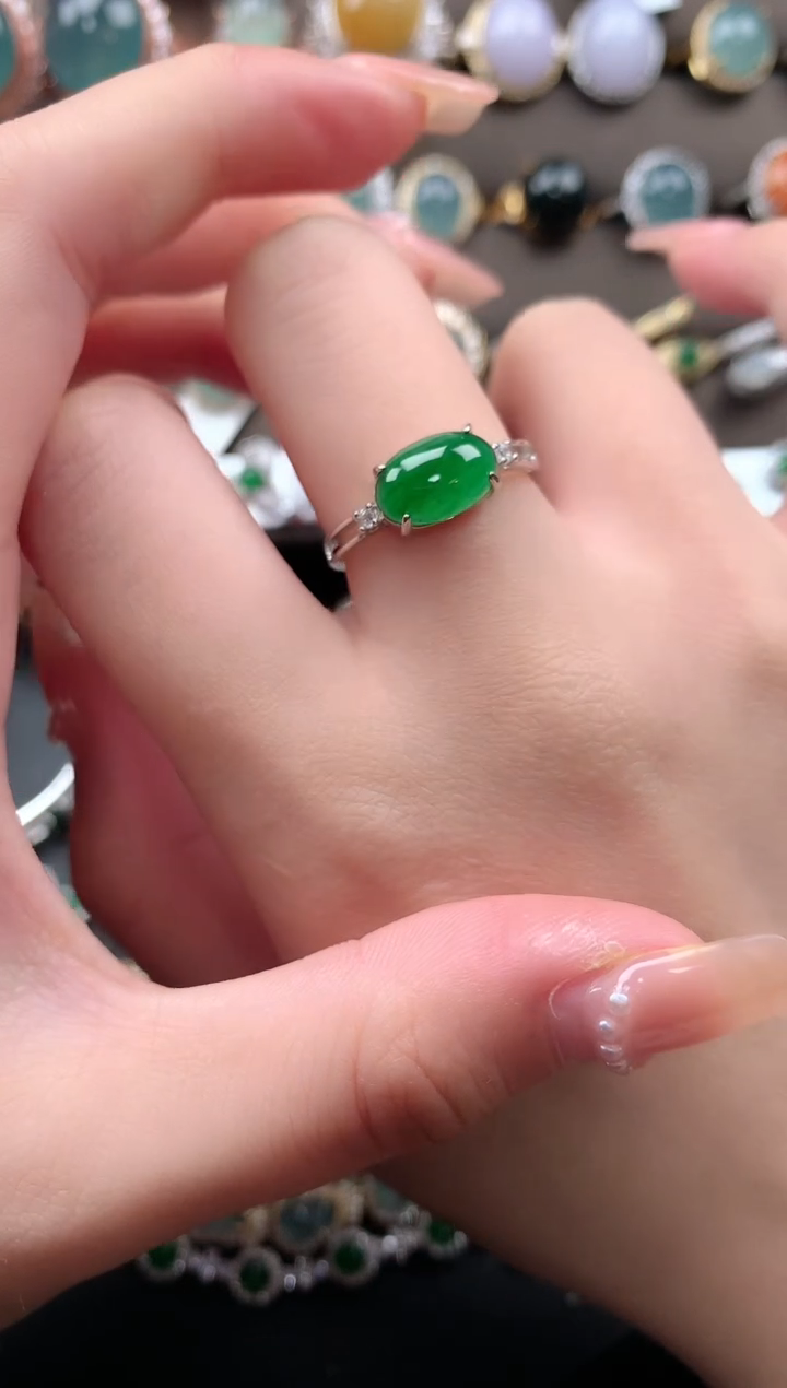 【闪购商品】翡翠戒指银S925镶嵌6124214