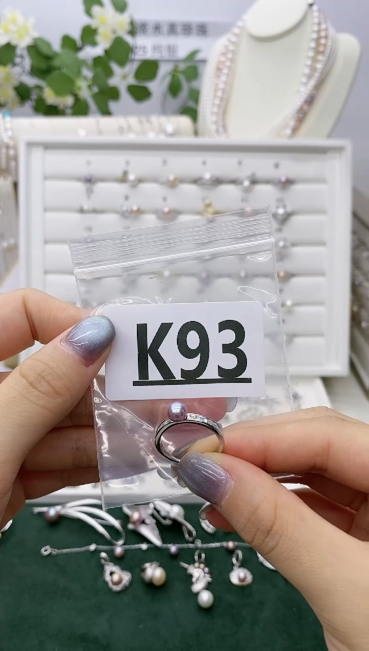 银S925镶嵌无淡水珍珠兰****妆K93