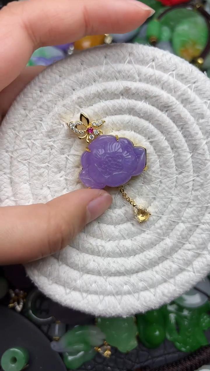 颈饰未镶嵌翡翠缅甸翡翠吊坠