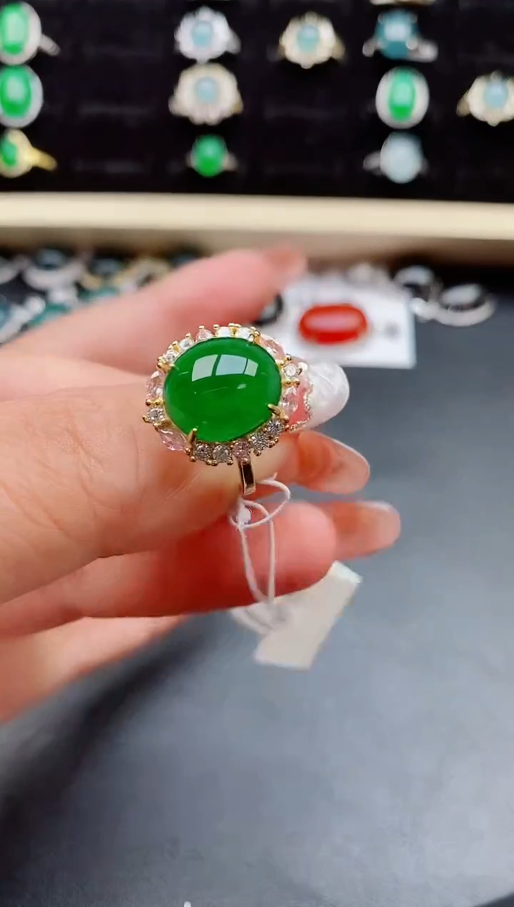 【闪购商品】翡翠戒指银S925镶嵌5080805