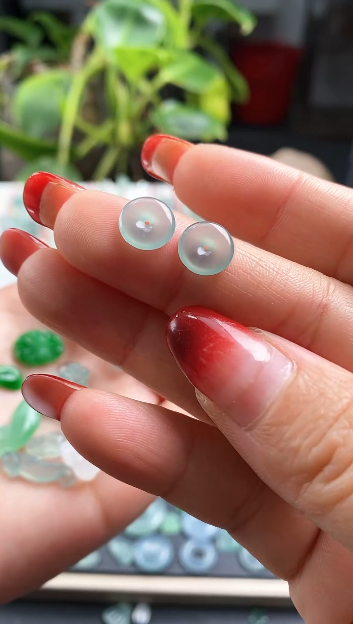 【闪购商品】翡翠散珠平安扣一对