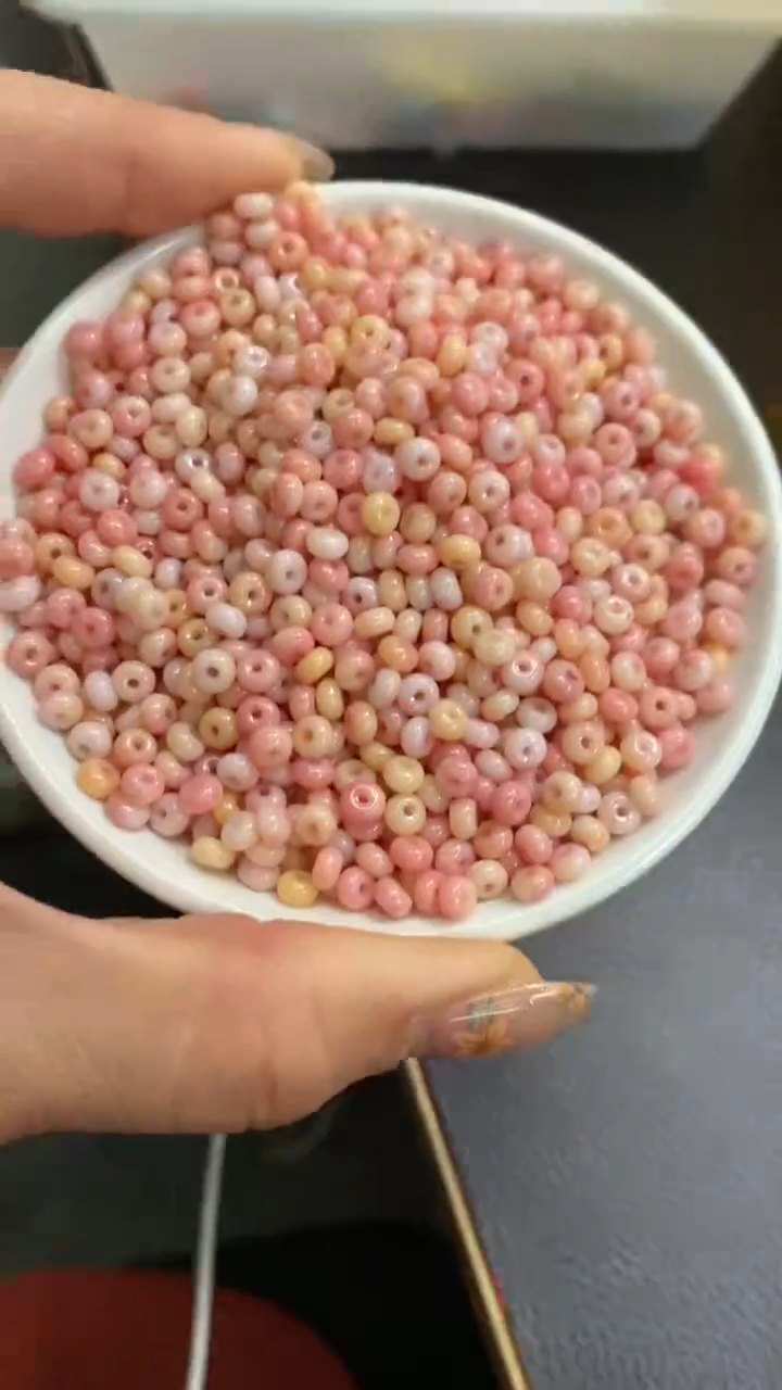 未镶嵌散珠玛瑙/玉髓E920 黄粉 算盘2*4mm100个8元