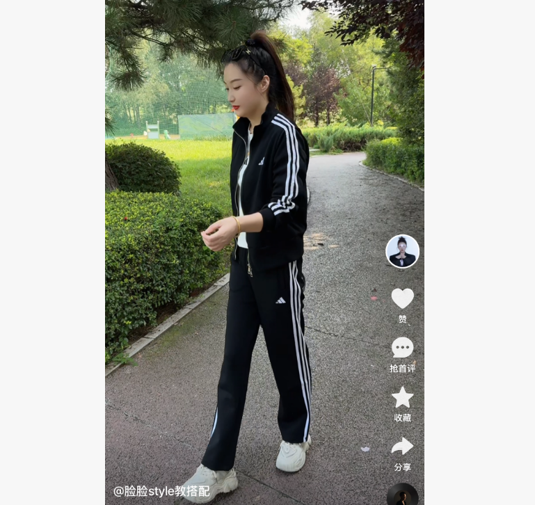 8810款秋季新款减龄显瘦三条杠套装外套加裤子撞色高品质时尚