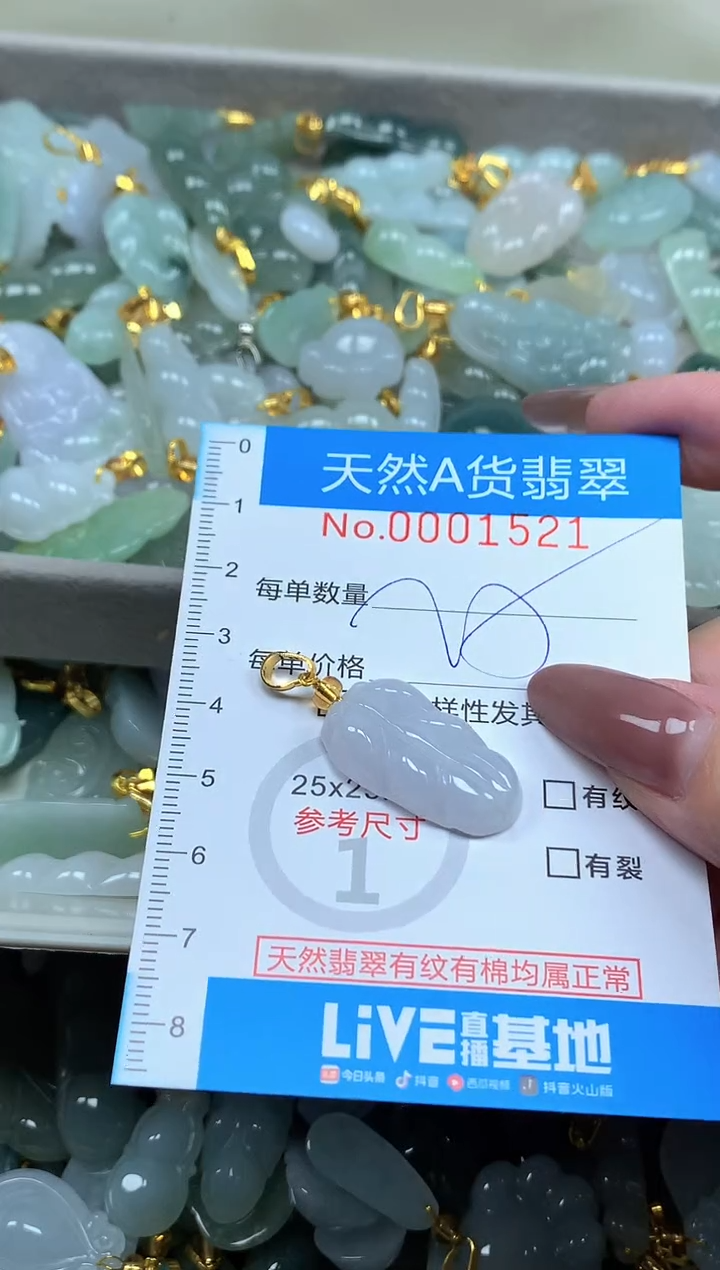 颈饰未镶嵌翡翠净货挂件-1521