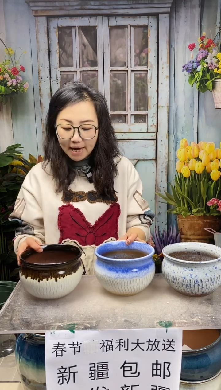 【闪购商品】红陶圆口陶盆3个装