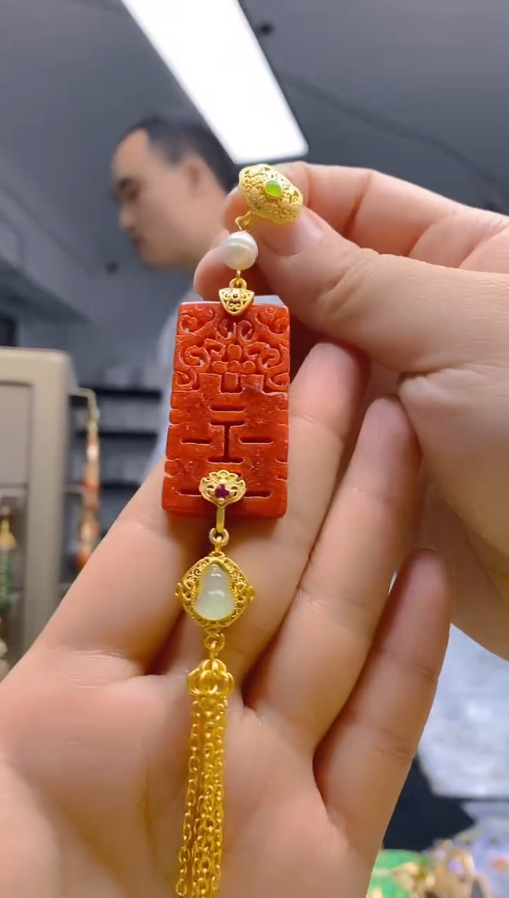 【闪购商品】翡翠耳饰合金064翡翠压襟