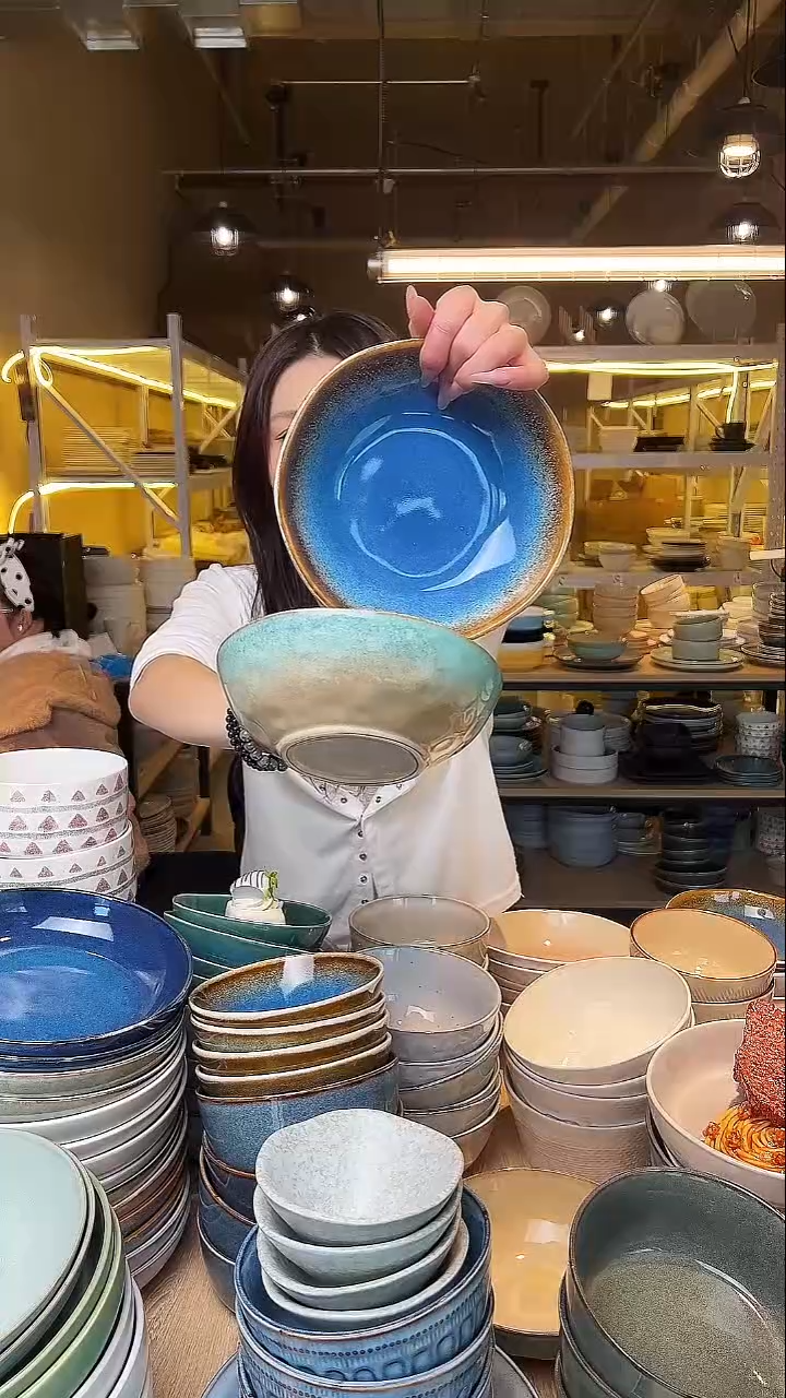 瓷193【瑕疵】外贸尾货窑变釉下彩