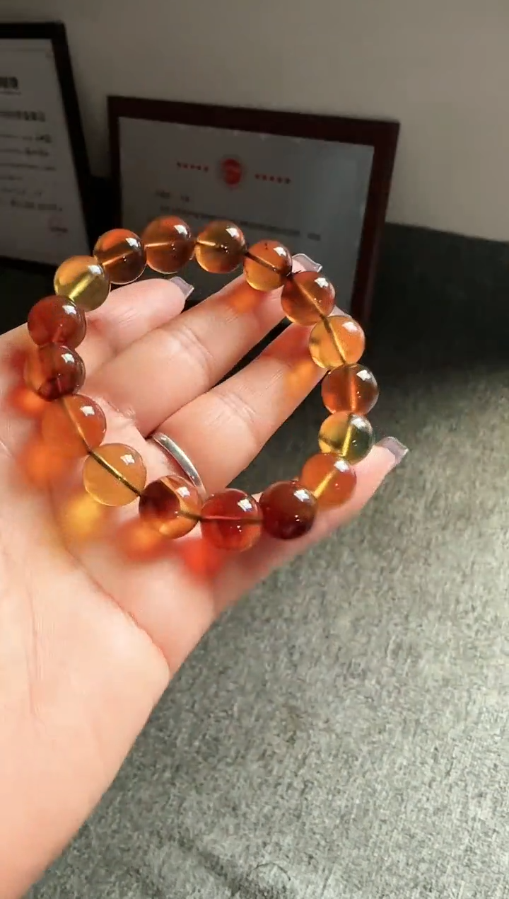未镶嵌琥珀手串#26微瑕缅甸琥珀多宝手串12mm