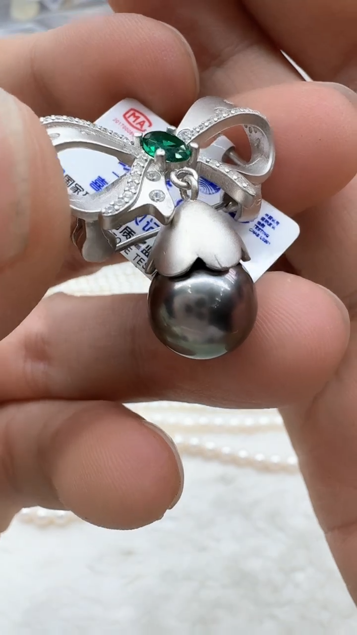 【闪购商品】海水珍珠胸饰银S925镶嵌清货
