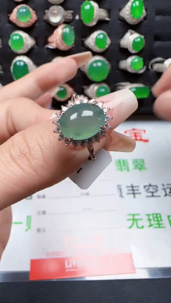 【闪购商品】翡翠戒指银S925镶嵌2650