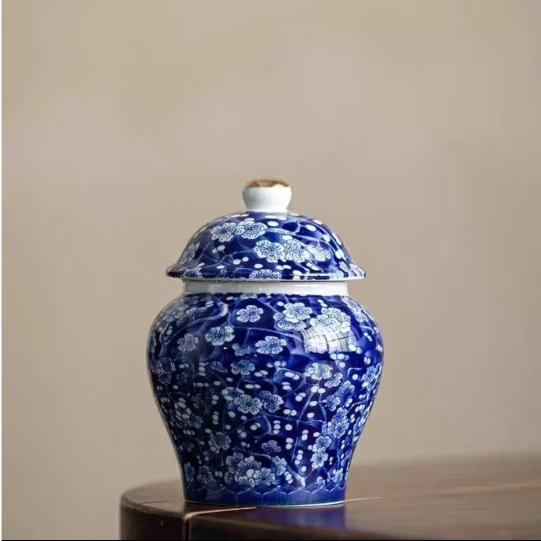 D114-金顶陶瓷4号冰梅茶叶罐AA70