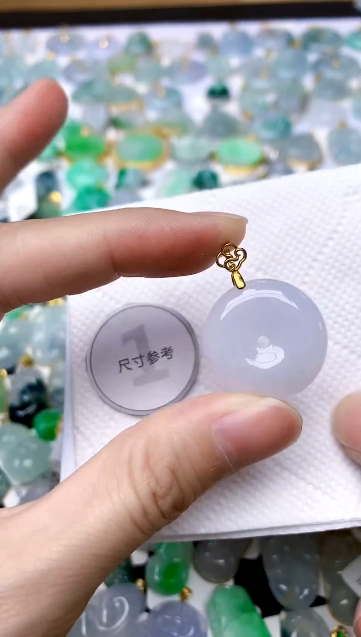 颈饰银S925镶嵌翡翠天然A货翡翠