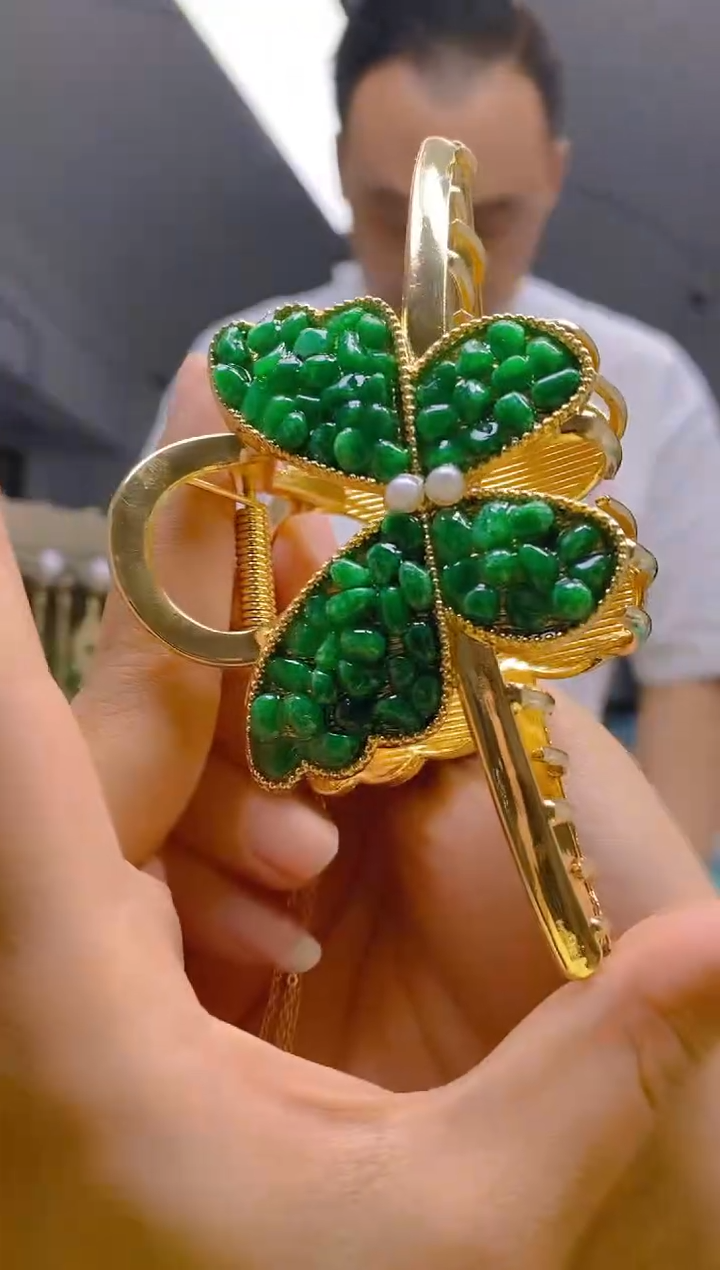 【闪购商品】翡翠耳饰合金0293翡翠发簪