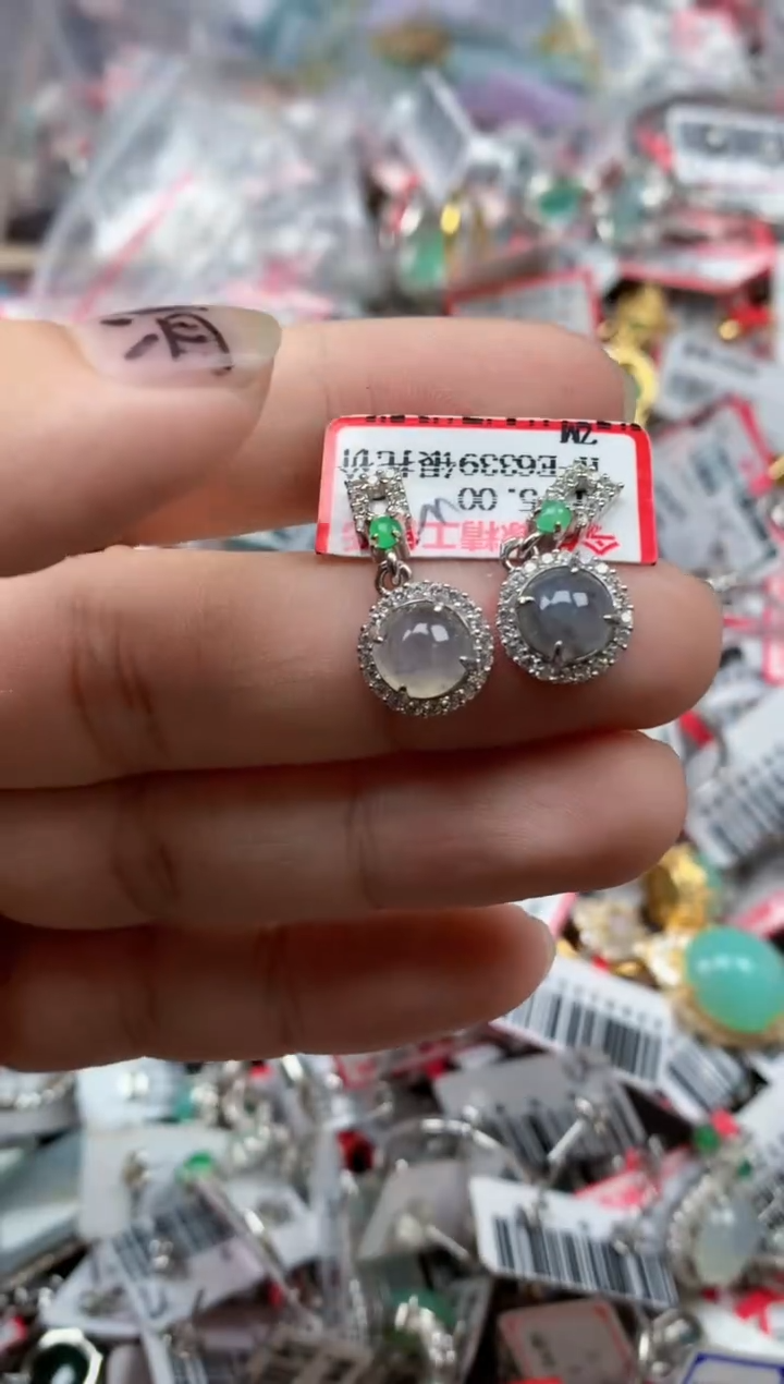 银S925镶嵌戒指翡翠天然A货缅甸翡翠