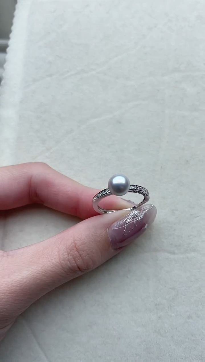 【闪购商品】海水珍珠戒指银S925镶嵌39