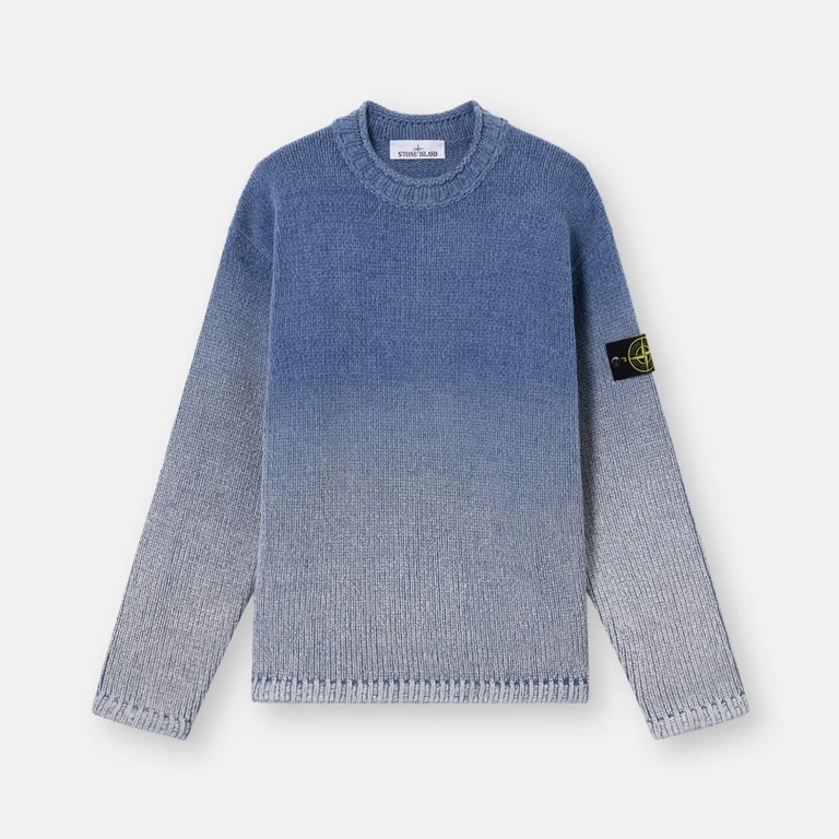 STONE ISLAND石头岛 26SS 棉质雪尼尔圆领针织渐变毛衣5100003